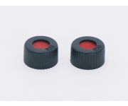 PP Screw-on caps, rubber/PTFE septa, 9 mm